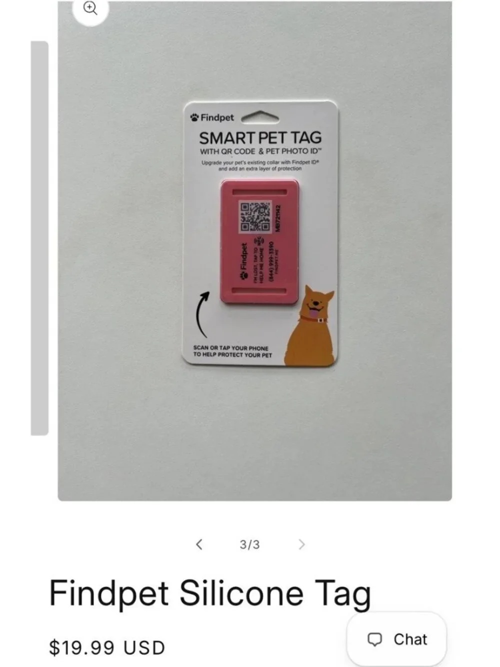 FindPet Wireless Locator Air Tag Comfort ID Collar Small Dog Track Scan Your Pet